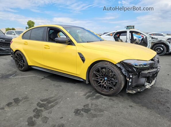 WBS43AY01PFN90020 2023 BMW M3 Yellow Առջևի աջ