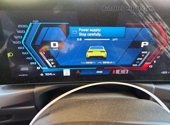 WBS43AY02RFS71115 2024 BMW M3 Green Instrument cluster view