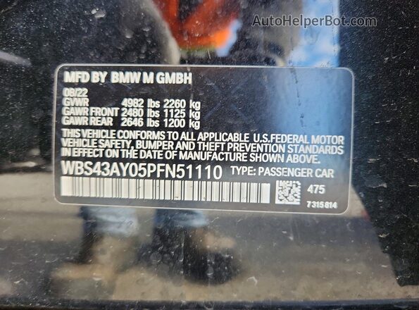 WBS43AY05PFN51110 2023 BMW M3 Black Vista del compartimento del motor