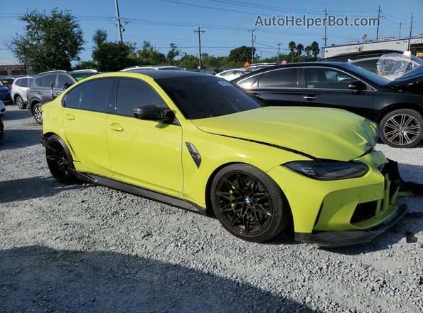 WBS43AY06NFL71812 2022 BMW M3 Зеленый Передняя правая четверть