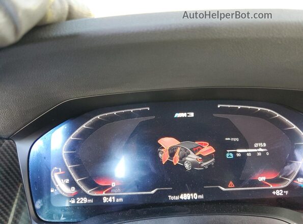 WBS43AY06NFL71812 2022 BMW M3 Зеленый Вид щитка приборов