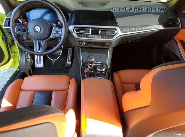 WBS43AY06NFL71812 2022 BMW M3 Зеленый Вид панели приборов