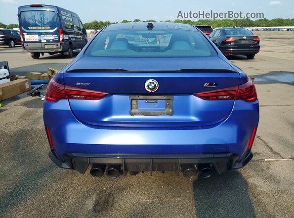 WBS43AZ07RCP78088 2024 BMW M4 Blue Вид ззаду