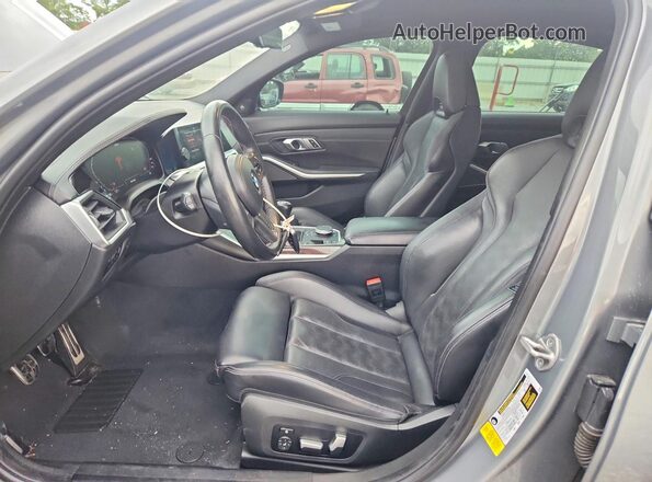 WBS53AY08NFM19895 2022 BMW M3 Gray Widok wnętrza z przodu