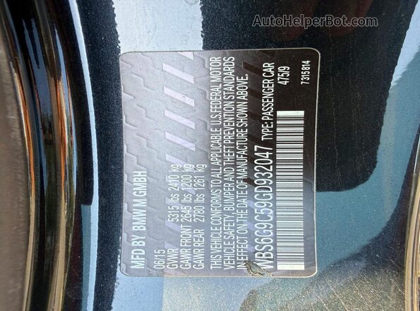 WBS6G9C59GD932047 2016 BMW M6 Black Вид підкапотного простору