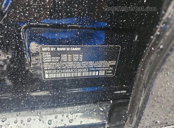 WBS83CH08MCG36083 2021 BMW M5 Black Engine compartment view