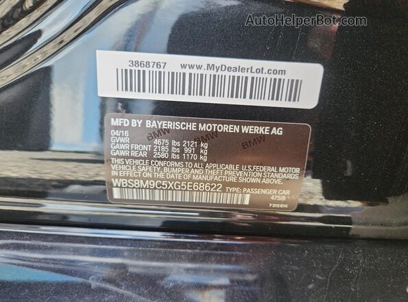 WBS8M9C5XG5E68622 2016 BMW M3 Black Engine compartment view