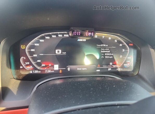 WBSDZ0C06LCD87459 2020 BMW M8 White Widok zestawu wskaźników