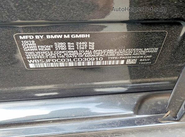WBSJF0C03LCD30910 2020 BMW M5 Угольный Вид подкапотного пространства