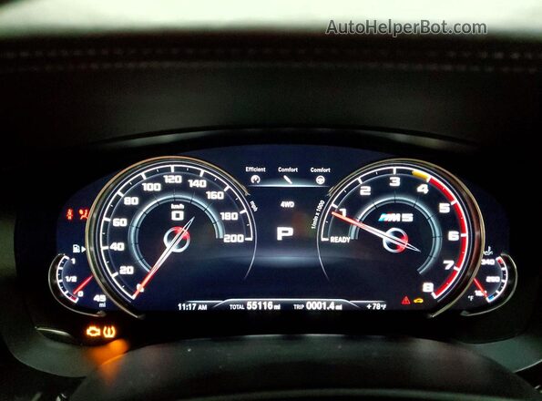 WBSJF0C57JB283411 2018 BMW M5 Black Вид панелі приладів