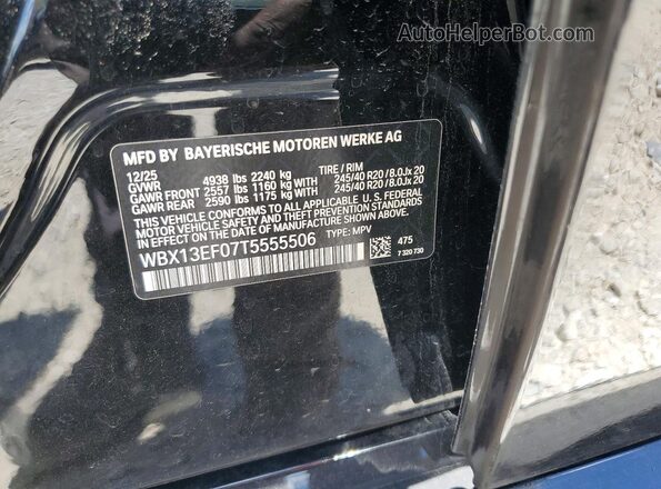WBX13EF07T5555506 2026 BMW X1 Black Widok komory silnika
