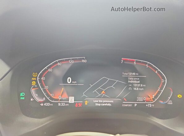 WBX57DP09PN188113 2023 BMW X3 White Instrument cluster view