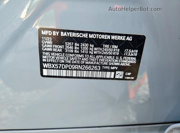 WBX57DP09RN266263 2024 BMW X3 Blue Սալոնի 360 աստիճան տեսք