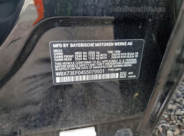 WBX73EF04S5079501 2025 BMW X1 Black Widok wnętrza 360 stopni