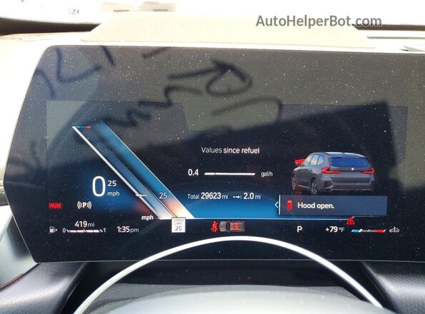 WBX73EF08P5W94012 2023 BMW X1 Blue ხელსაწყოთა პანელის ხედი