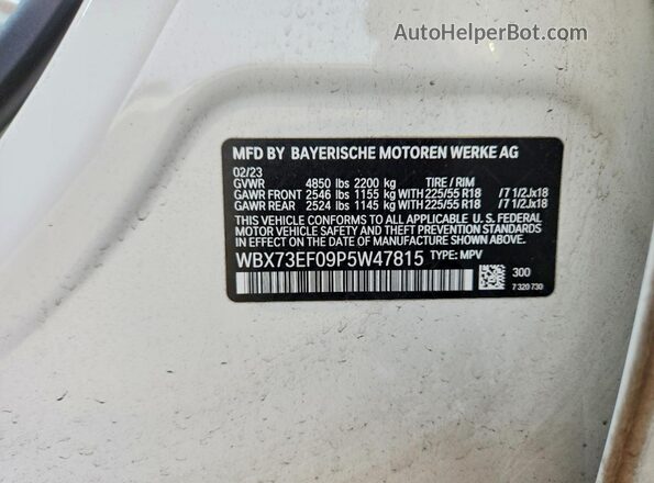 WBX73EF09P5W47815 2023 BMW X1 White Widok komory silnika