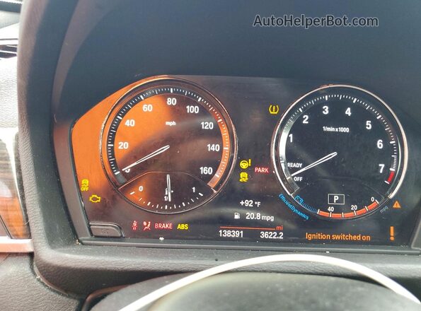 WBXHT3C30J5L28009 2018 BMW X1 White Вид щитка приладів