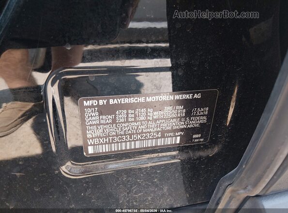 WBXHT3C33J5K23254 2018 BMW X1 Black Engine compartment view