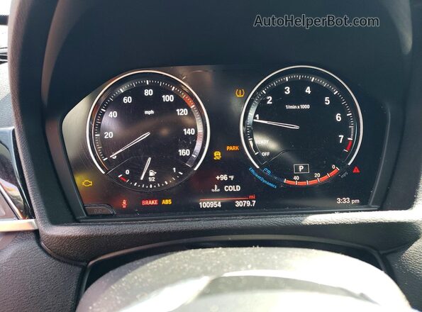 WBXHT3C37J5L30999 2018 BMW X1 White Instrument cluster view