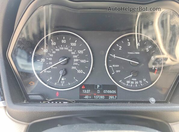 WBXHT3C38H5F77414 2017 BMW X1 Black Instrument cluster view