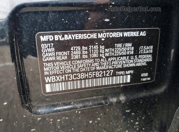 WBXHT3C38H5F82127 2017 BMW X1 Black Vista de la etiqueta del VIN