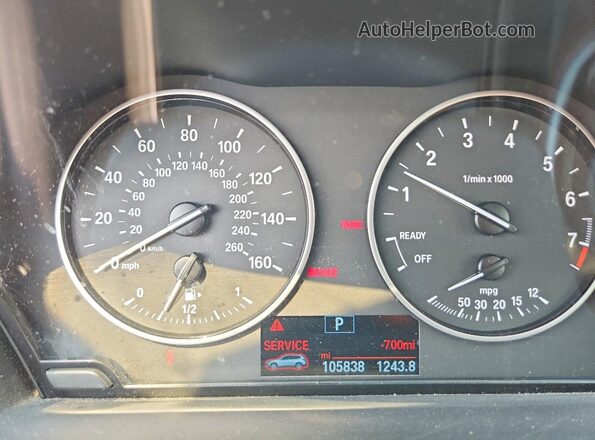 WBXHT3C3XG5E50971 2016 BMW X1 White Instrument cluster view
