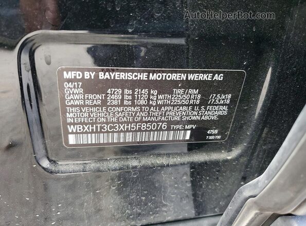 WBXHT3C3XH5F85076 2017 BMW X1 Черный Вид наклейки с VIN-кодом