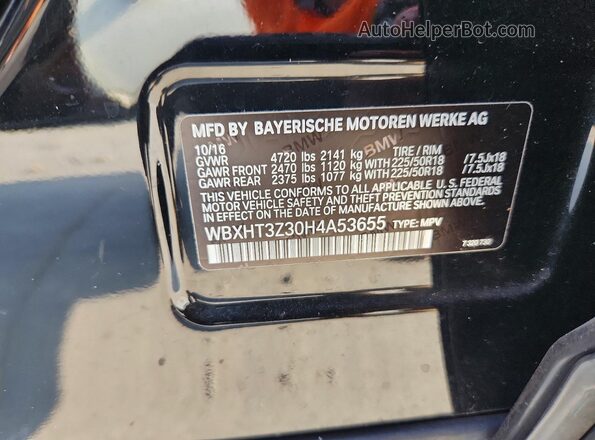 WBXHT3Z30H4A53655 2017 BMW X1 Черный Вид наклейки с VIN-кодом