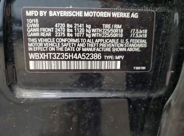 WBXHT3Z35H4A52386 2017 BMW X1 Черный Вид подкапотного пространства