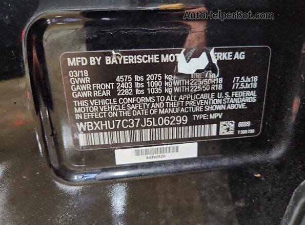 WBXHU7C37J5L06299 2018 BMW X1 Black Вид підкапотного простору
