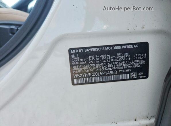 WBXYH9C00L5P14653 2020 BMW X2 Белый Вид наклейки с VIN-кодом