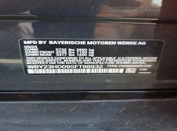 WBY23HD09SFT98932 2025 BMW I4 Gray Engine compartment view