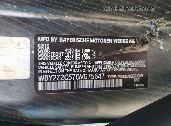 WBY2Z2C57GV675647 2016 BMW I8 White Engine compartment view