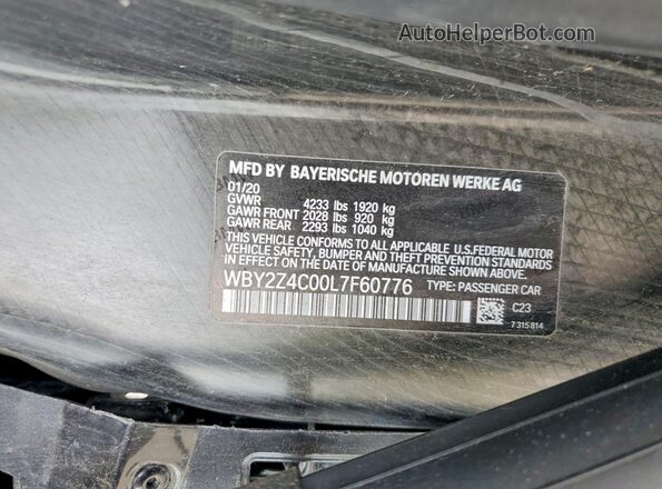 WBY2Z4C00L7F60776 2020 BMW I8 Серый Вид подкапотного пространства