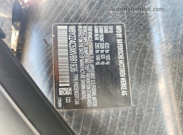 WBY2Z4C5XKVB81936 2019 BMW I8 Charcoal Вид підкапотного простору