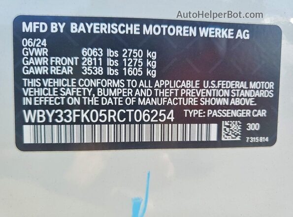 WBY33FK05RCT06254 2024 BMW OTHER White Շարժիչի բաժամունքի տեսք