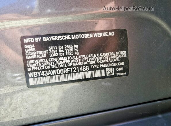 WBY43AW06RFT21488 2024 BMW I4 Silver Engine compartment view