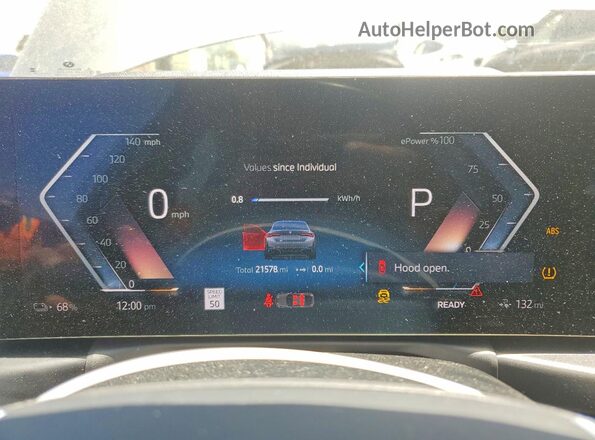 WBY43AW06RFT21488 2024 BMW I4 Silver Instrument cluster view