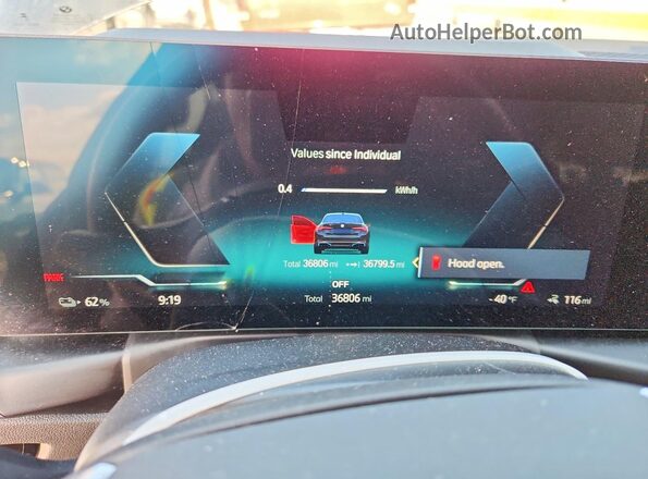 WBY43AW08PFR44530 2023 BMW I4 Black Instrument cluster view