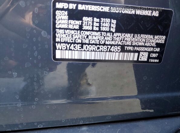 WBY43EJ09RCR87485 2024 BMW OTHER Серый Вид наклейки с VIN-кодом