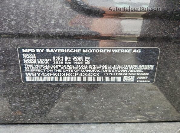 WBY43FK03RCP43433 2024 BMW OTHER Black Вид наклейки з VIN-кодом
