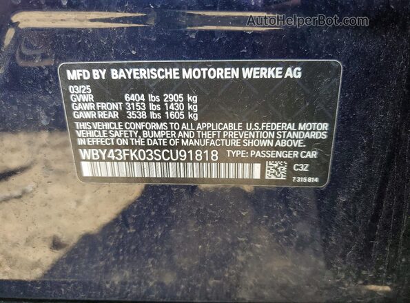 WBY43FK03SCU91818 2025 BMW OTHER Blue Вид підкапотного простору