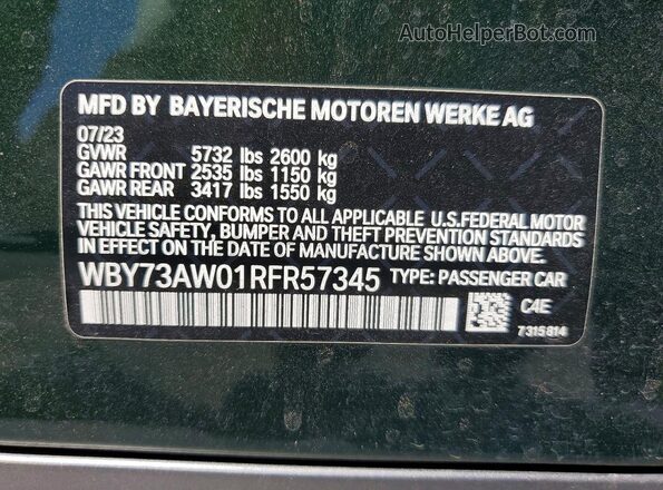 WBY73AW01RFR57345 2024 BMW I4 Green Widok komory silnika