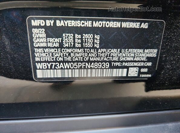WBY73AW05PFN48939 2023 BMW I4 Black ძრავის განყოფილების ხედი