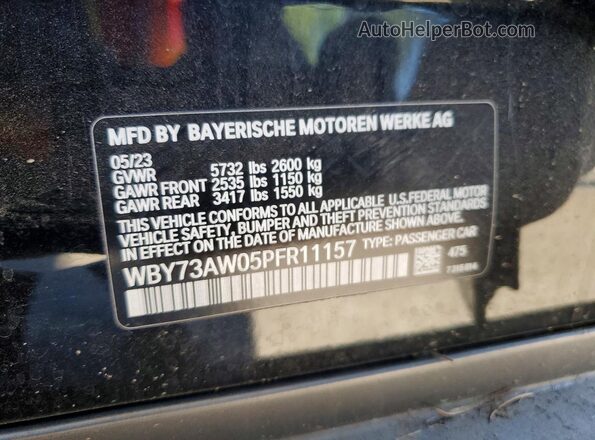 WBY73AW05PFR11157 2023 BMW I4 Black VIN კოდის სტიკერის ხედი