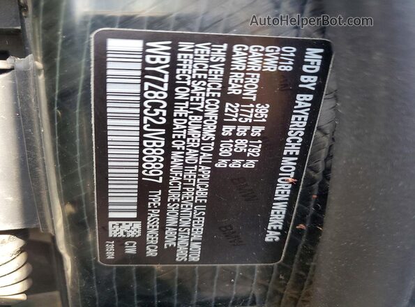 WBY7Z8C52JVB86897 2018 BMW I3 Two Tone Вид наклейки з VIN-кодом