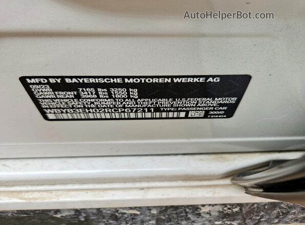 WBY83EH02RCP67211 2024 BMW OTHER White Вид підкапотного простору