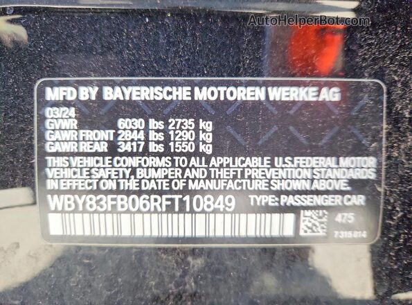 WBY83FB06RFT10849 2024 BMW I4 Black ძრავის განყოფილების ხედი