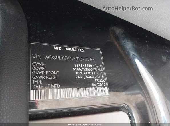 WD3PE8DD2GP270757 2016 MERCEDES-BENZ SPRINTER Blue Շարժիչի բաժամունքի տեսք