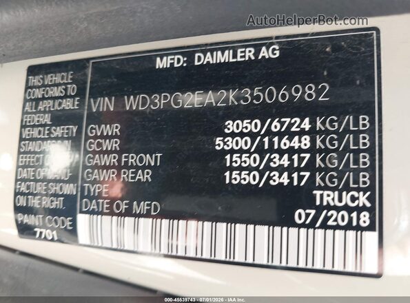 WD3PG2EA2K3506982 2019 MERCEDES-BENZ METRIS Beige Vista del compartimento del motor